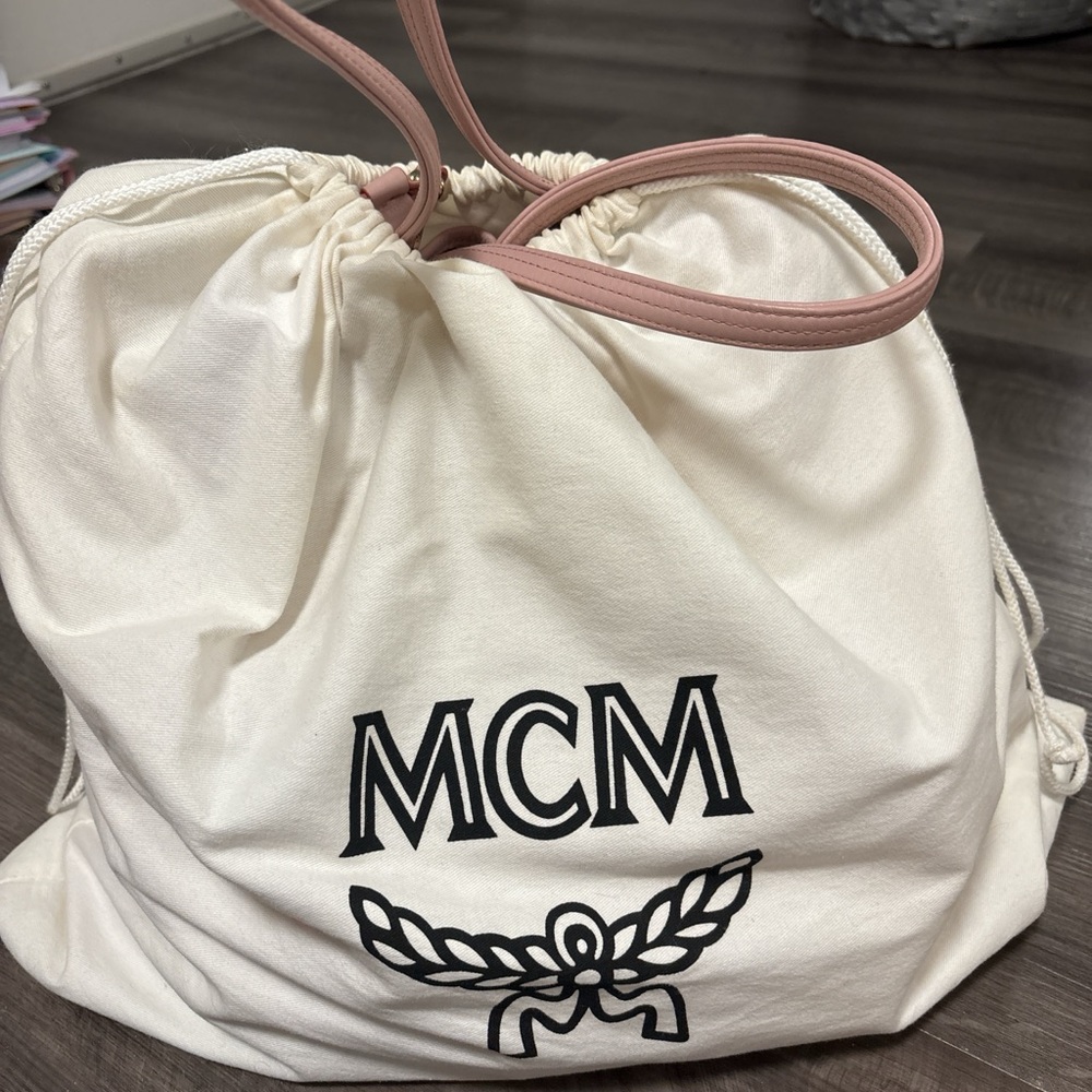 MCM Pink Logo Tote and Pouch Set - Picture 6 of 6